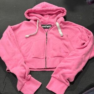 Katie J NYC Zip Up Girls Crop Sweatshirt size XL